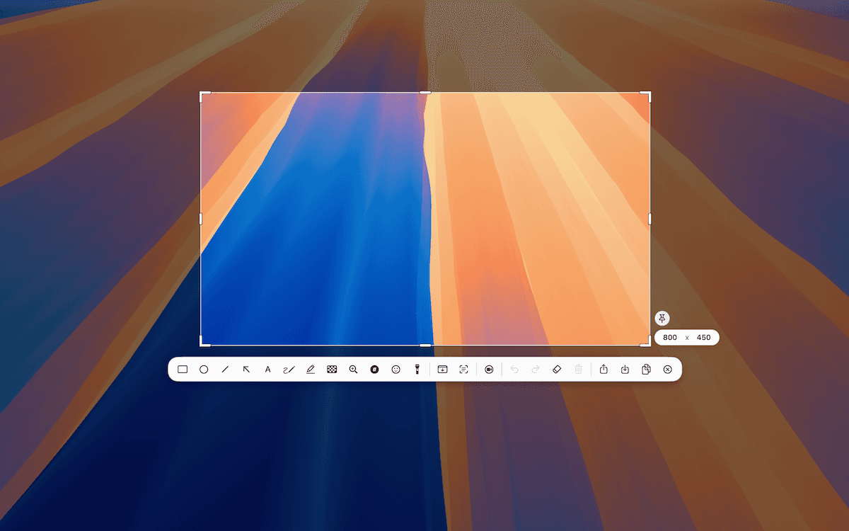 TrarrenShot screenshot capture selection and annotation toolbar on Mac